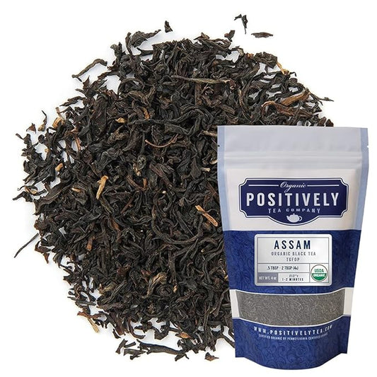 Organic Positively Tea Company, Assam TGFOP Black Tea, Loose Leaf, 4 Ounce