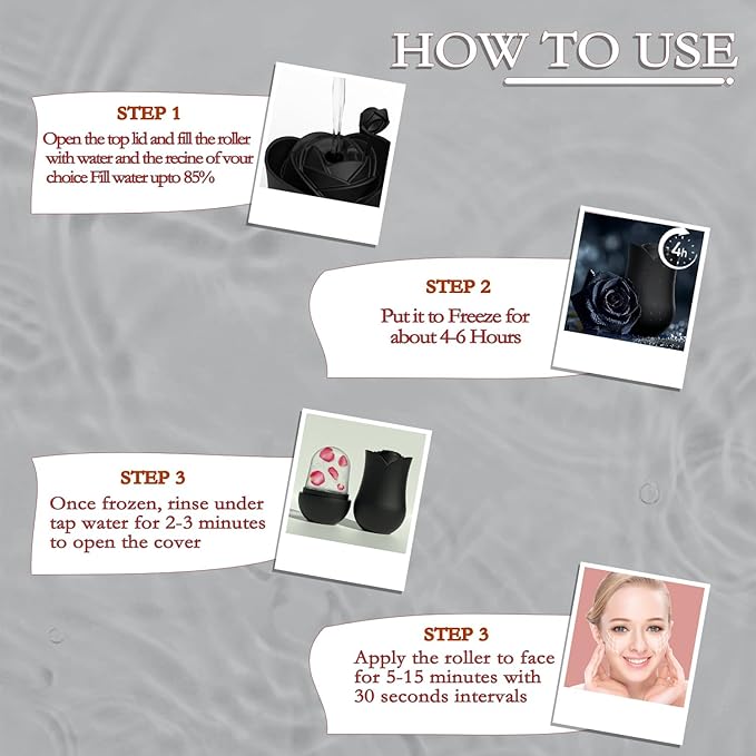 Ice Roller For Face，Cryo Cube Ice Roller For Facial And Eye,Skincare Tools,For Relieving Facial Edema, Shrinking Pores, And Lifting And Firming The Skin (Black)