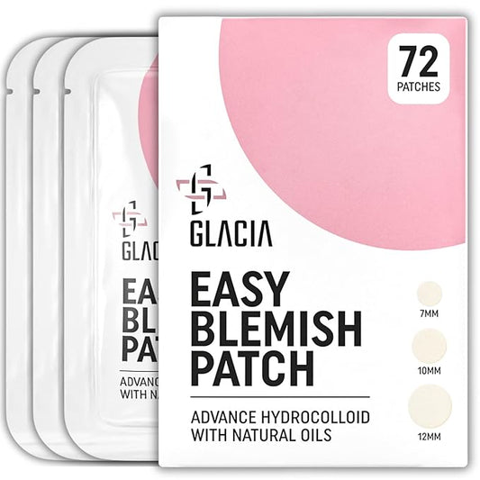Glacia Pimple Patches 72 Pack of Hydrocolloid Skin Patches for All Skin Types – Gentle and Natural Patches for Clear and Smooth Skin