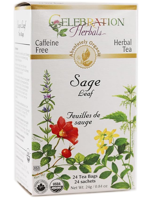 CELEBRATION HERBALS Sage Leaf Organic 24 Bag, 0.02 Pound