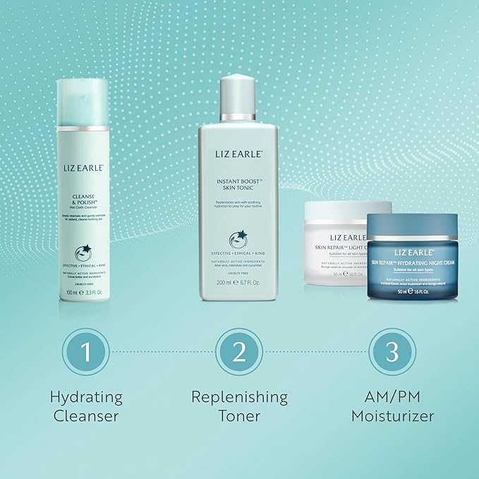 Liz Earle Skin Repair Hydrating Night Cream - Deeply Replenishing Face Moisturizer to Help Reduce Signs of Fatigue and Boost Hydration - Enriched with Plant-Based Hyaluronic Acid & Niacinamide (50 ml)