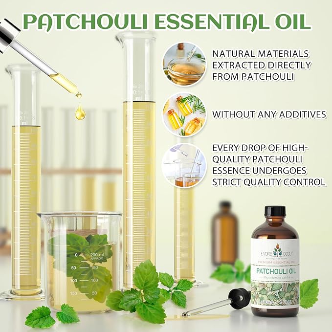 EVOKE OCCU Patchouli Essential Oil for Diffuser Skin Fragrance DIY Candle Soap Making - 4 FL Oz
