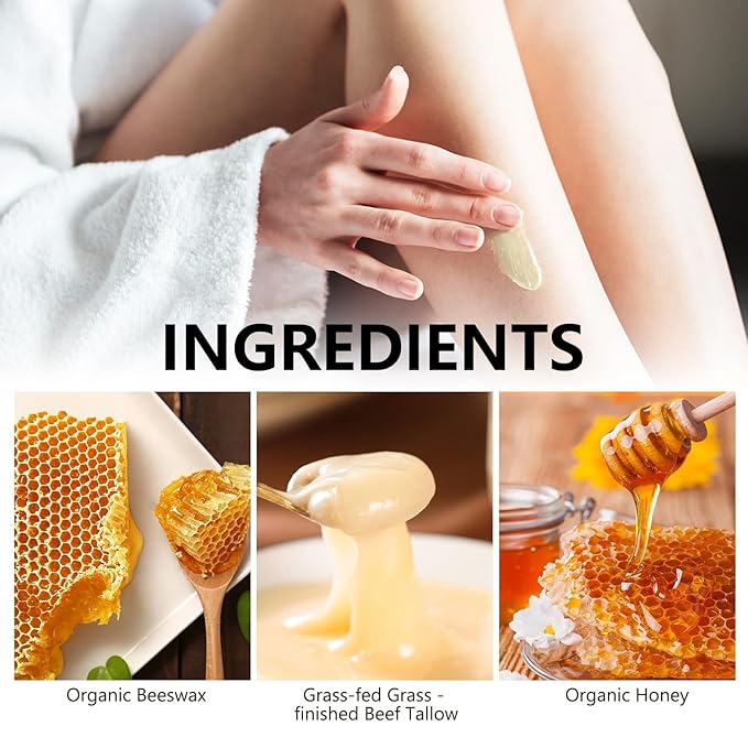 Orangic Beef Tallow for Skin and Face Care, Whipped Moisturizer for Sensitive Skin, 100% Grass Fed, Natural Body Lotion, French Perfume - 4.23 fl.oz