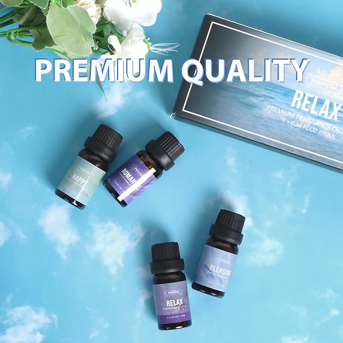Fragrance Oil Relax Set, 6 * 10ML Diffuser Oil for Home, Candle Making Scents, Aomatherapy Essential Oils for Diffuser