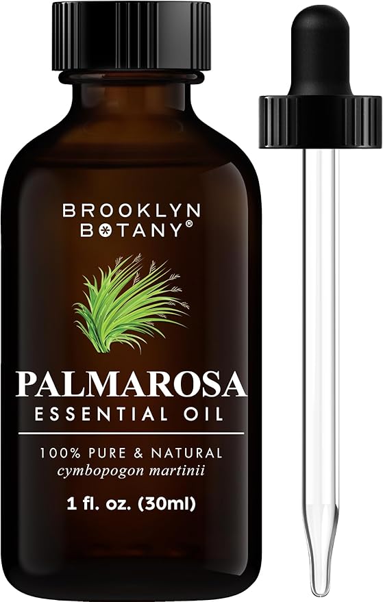 Brooklyn Botany Palmarosa Essential Oil – 100% Pure and Natural – Premium Grade Oil with Dropper - for Aromatherapy and Diffuser - 1 Fl Oz