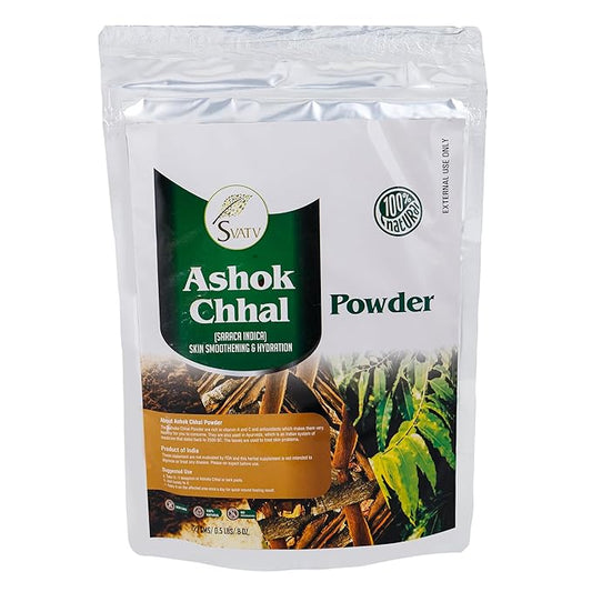 SVATV Ashok Chhal Powder (saraca Indica) | Skin Care | Indian Ayurveda Herbs | Improves Skin Health | Control Excess Skin Oil |- Size - 227g, 8 Oz, Half Pound