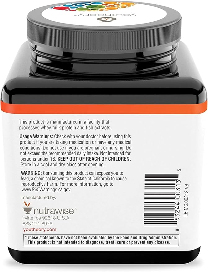 Youtheory Marine Collagen - 2,500 mg Hydrolyzed Collagen - Supports Skin* - Fish-Sourced Supplement with Vitamin C, A, E, B6, B12 & More - Highly Digestible & Absorbable - 160 Tablets