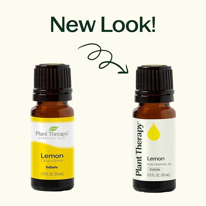Plant Therapy Lemon Essential Oil for Diffusing, 10 mL (1/3 oz) 100% Pure, Undiluted, Natural Aromatherapy, Lemon Oil for Skin & Cleansing, Energizing & Uplifting, Therapeutic Grade