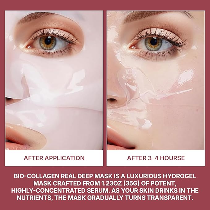 BYONE Bio Collagen Face Mask – Hydrating & Anti-Aging Sheet Mask for Glowing Skin – Natural Korean Skincare – Firming, Moisturizing & Soothing – 4 Pack