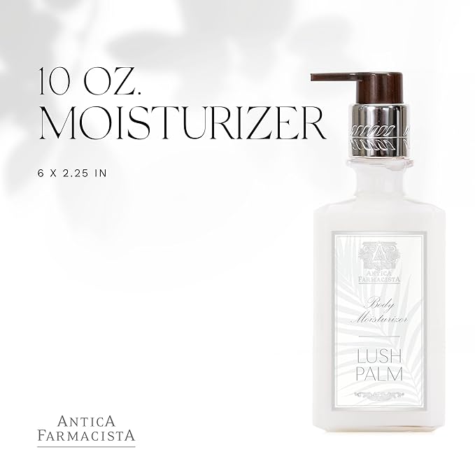 Antica Farmacista Body Moisturizer - Moisturizing Scented Lotion - Premium Body Moisturizer - Luxury Gift for Women & Men - Hand & Skin Hydration - Lush Palm, 10 Fl Oz