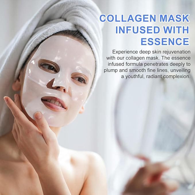 Collagen Face Mask, Deep Collagen Mask Overnight, Anti-Wrinkle Lifting Face Masks Skincare, Hydrating Face Masks Overnight Face Mask Collagen Face Mask for Women, Facial Masks for All Skin Types 6PCS