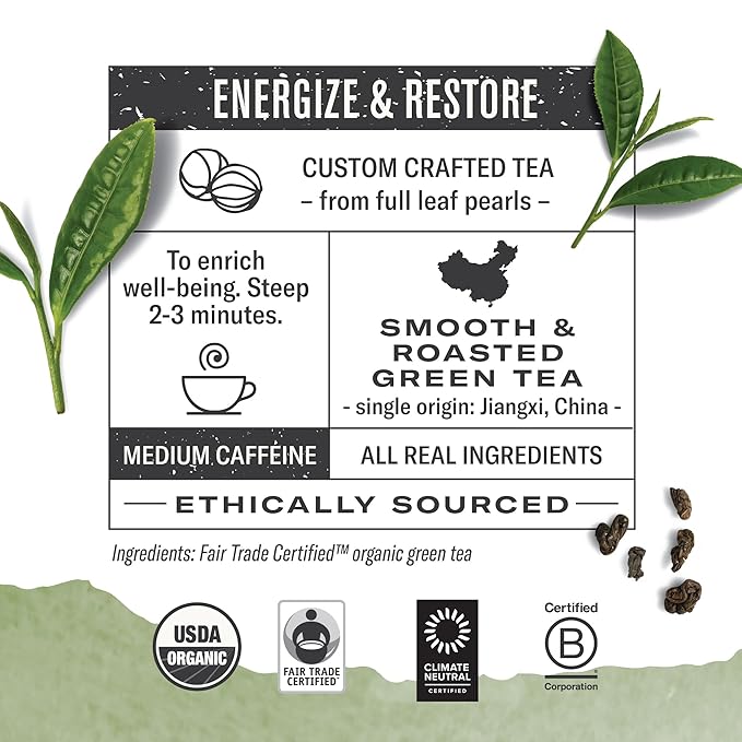 Numi Organic Green Tea Variety, 18 Tea Bags (Pack of 3), Gunpowder, Jasmine Green & Matcha Toasted Rice (Packaging May Vary)