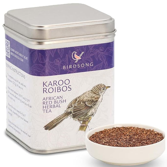 Birdsong Karoo Rooibos: Organic Rooibos Herbal Teas, Light and Refreshing Caffeine Free Tea with 100% Natural Sweet Flavor, South African Honeybush Decaffeinated Loose Leaf