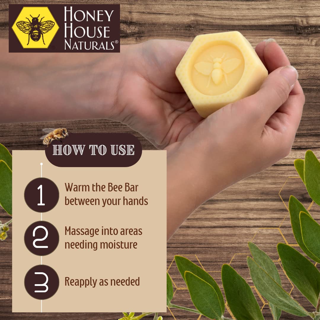 Bee Bar Honey House Naturals Duo – Vanilla - Small 6 Ounce and Large 2 Ounce– All Natural Ultra Moisturizing Lotion Bar Infused with Essential Oils and Butters – Made in USA