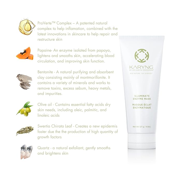 KARYNG Illuminate Enzyme Mask, Papaya Enzyme Face Mask, Illuminating Anti Aging Face Mask, Brightens and Smooths Skin and Brightening Wash Off Facial Mask, 4.5oz