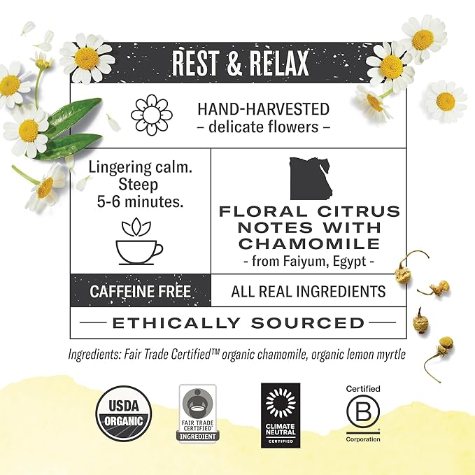 Numi Organic Chamomile Lemon Tea, 18 Count (Pack of 3) Herbal Teasan (Packaging May Vary)