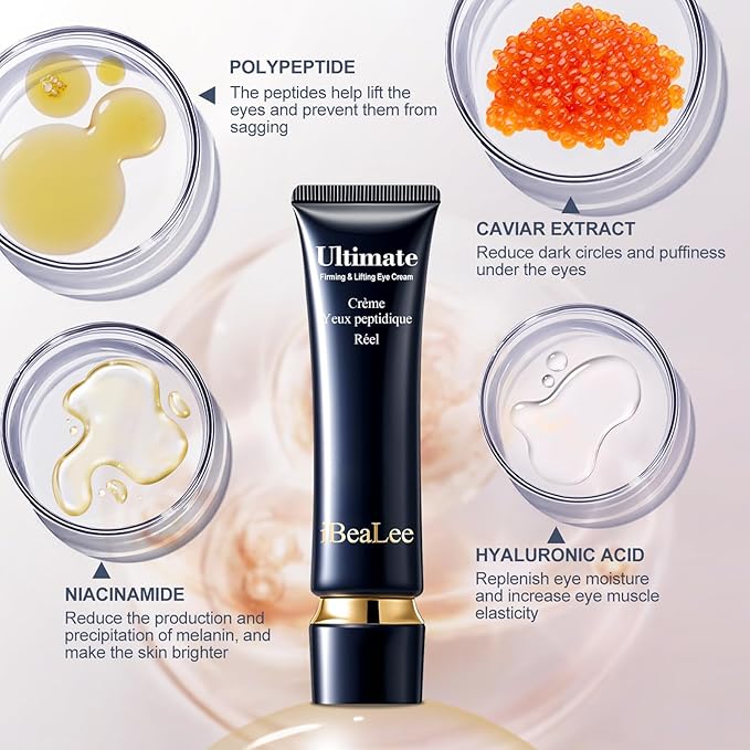 Temporary Eye Tightener Eye Cream - Retinol & Hyaluronic Acid Infused Formula, Quickly Repairs Wrinkles While Reducing Under-Eye Bags & Dark Circles, Daily Anti-Aging Care, 0.68 oz