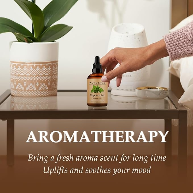 Peppermint Essential Oils 60ML, Pure Peppermint Essential Oil for Aromatherapy Diffuser - 2 Fl Oz