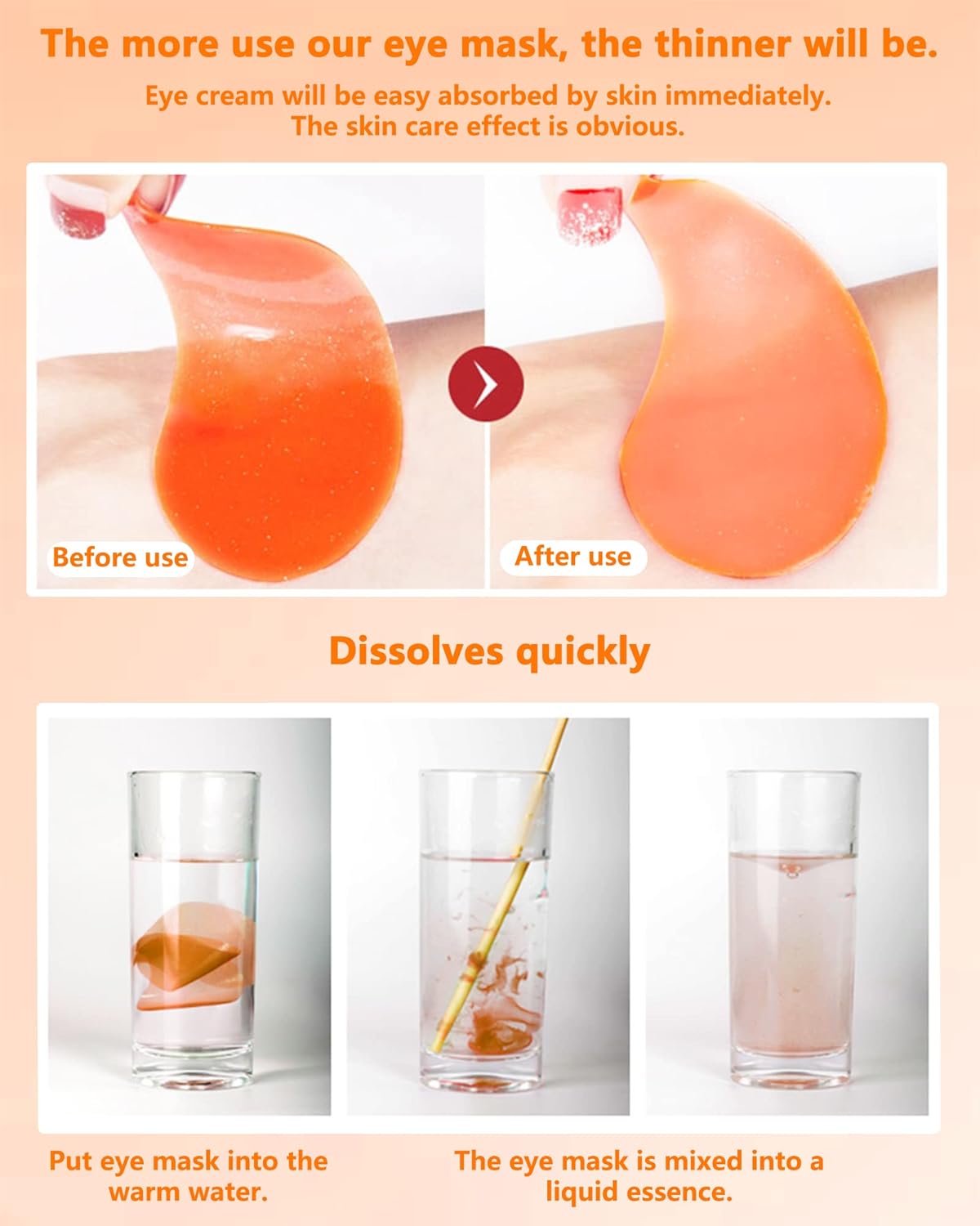 Under eye Gel Patches -Update 60Pcs Vitamin C Crystal Eye Gel Patch, Eye Mask for Puffy Eye, Dark Circle, Eye Bag, Puffiness, Wrinkle, Anti-Aging Eye Pads Treatment Mask, Thanksgiving Gift for Women