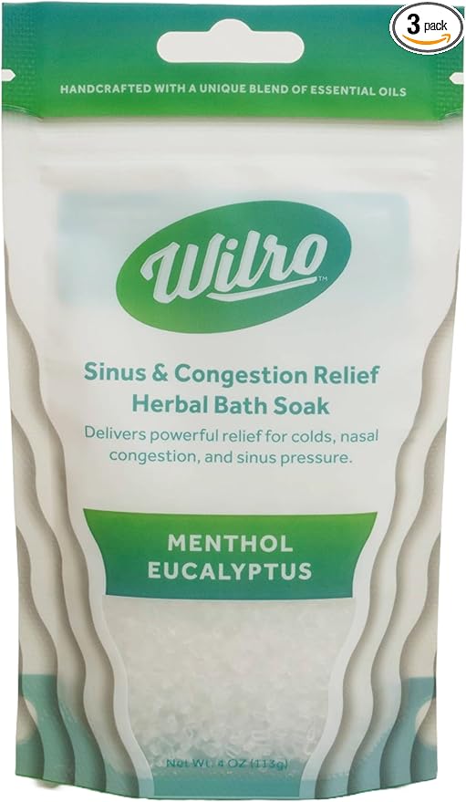 Wilro Soothing, Aromatic Bath Salts, 3 Pack, Menthol Eucalyptus
