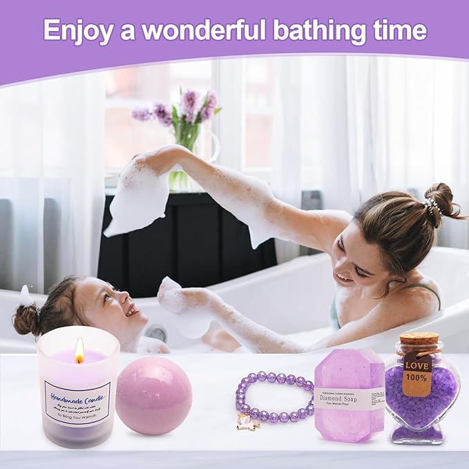 Birthday Gifts for Women, Get Well Soon Gifts, Relaxing Spa Care Package, Lavender Gift Box - Valentines, Mothers Day, Christmas Gifts for Women, Mom, Wife, Girlfriend, Friends, Sis