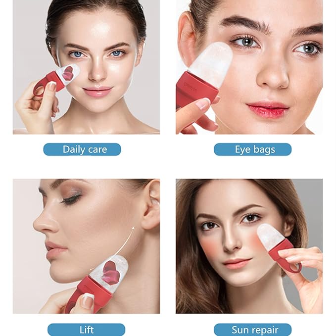 Ice Roller For Eye & Face,Beauty tools,Eye & Facial Roller,Remove Puffiness and Fine Lines, Shrink Pores,Reduce Acne and Lubricate the Skin. (Pink)