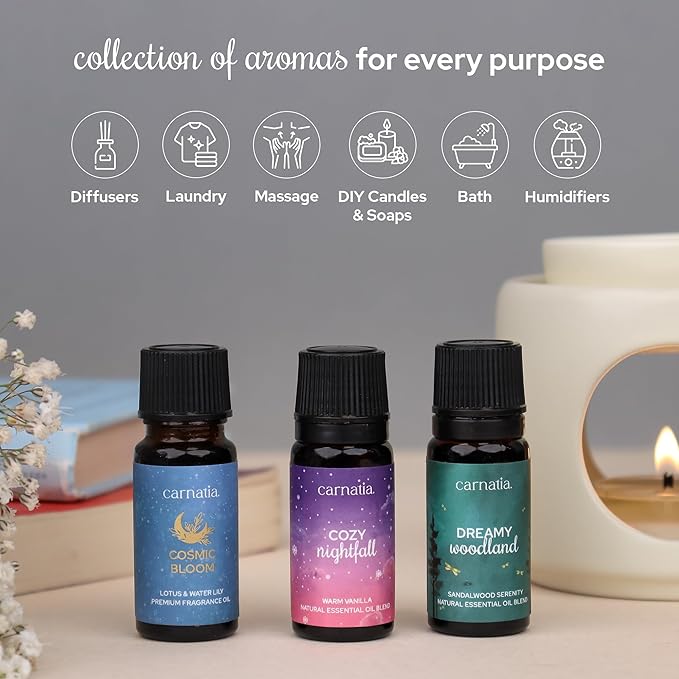 Carnatia Tis The Season Holiday Aroma Oil Set – 6 Cozy & Uplifting Scents for Diffusers, Relaxation & a Warm, Inviting Atmosphere | Festive Essential Oils for Home & Gifting!