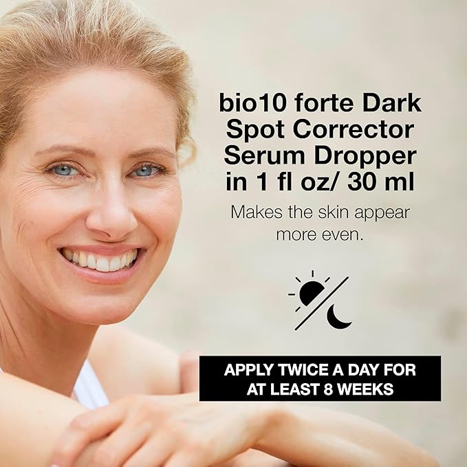 LULLAGE Bio10 Forte Intensive Dark Spot Corrector Face Serum for All Skin Types - B-CORE 221 Technology Vitamin C Serum for Women, 1 Fl Oz Dropper Bottle