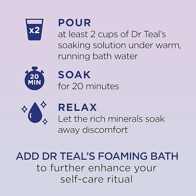 Dr Teal's Pure Epsom Salt Soak, Sleep Blend with Melatonin, Lavender & Chamomile Essential Oils, 3 lbs