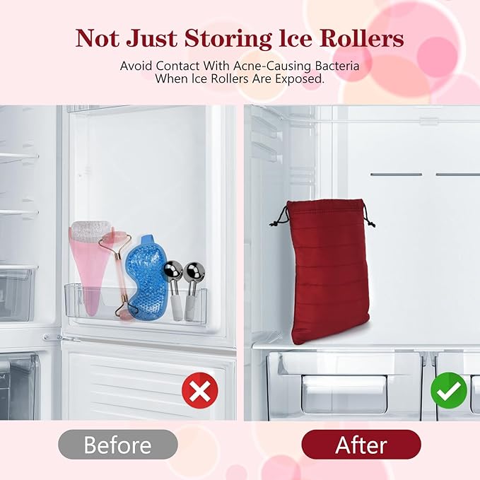 Sleeping Bag for Ice Roller for Face and Face Massage Roller - Keep Your Ice Rollers Clean - Insulated for Extra Coldness - Multi-purpose Bag Also Can Easily Accommodate Cold Eye Mask