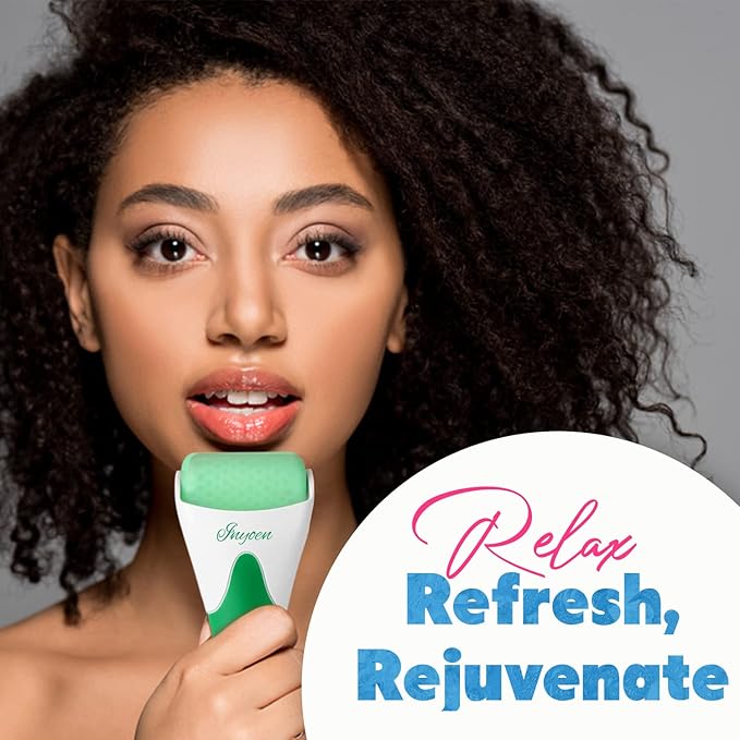 Facial Massager | Frozen Skincare Accessories for Face, Eyes & Body | Ice Roller for Puffiness, Migraine, Wrinkles & Sun Damage Relief (Green)