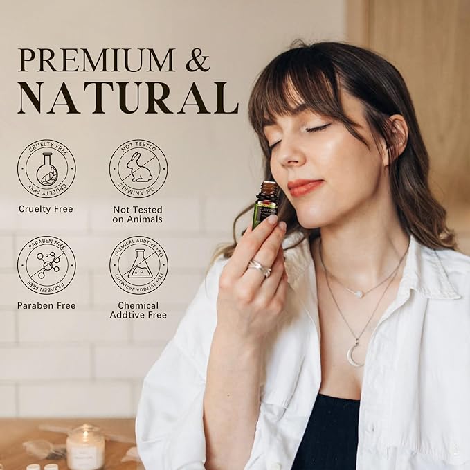 Woody & Herbal Essential Oils Set - TOP 14 Fragrance Oil for Diffusers, Aromatherapy, Candle Making - Sandalwood, Cedarwood, Teakwood, Vetiver Aromatherapy Scented Oils (5ml)