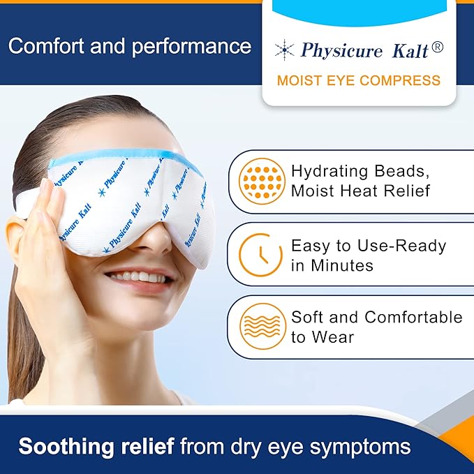 Heated Eye Mask | Moist Heat Compress Relief for Dry, Pink Eyes | Microwave Activated Therapy