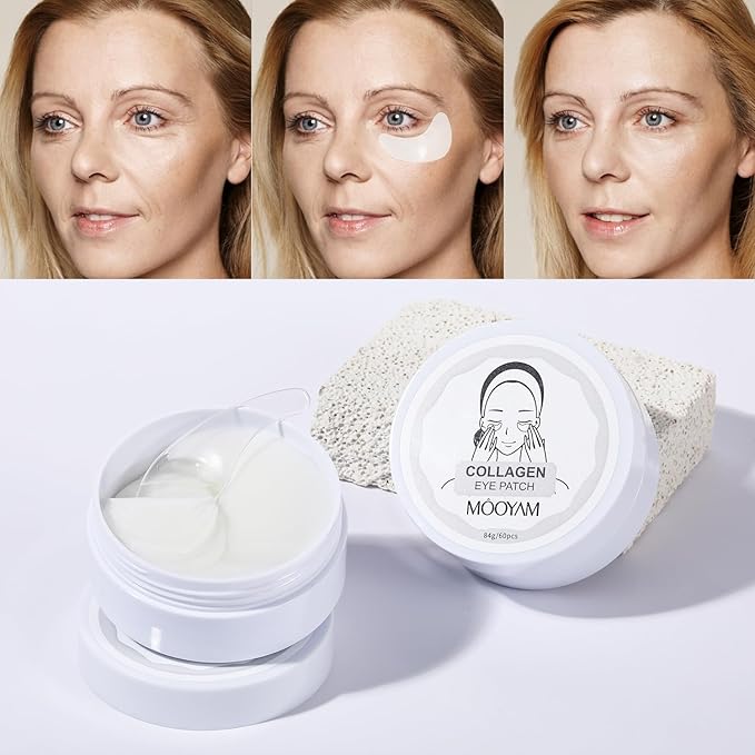 Under Eye Patch for Dark Circles and Puffy Eyes,Under Eye Masks Reduce Smooth Wrinkles and Under-eye Egg,Moisturizing Under Eye Pads For Women,Collagen Eye Mask Patch-60 Pcs