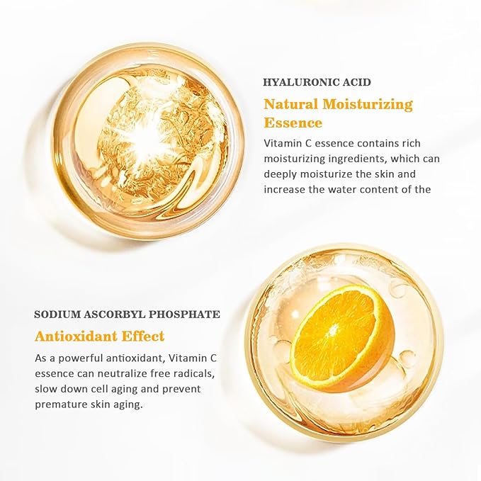 Skin Care Vitamin C Face Serum 1.05oz and Gua sha Facial Tool for Face with Hyaluronic Acid,Hydrolyzed Collagen and Aloe Leaf Extract, Anti-Aging Serum for Wrinkles & Dark Spot