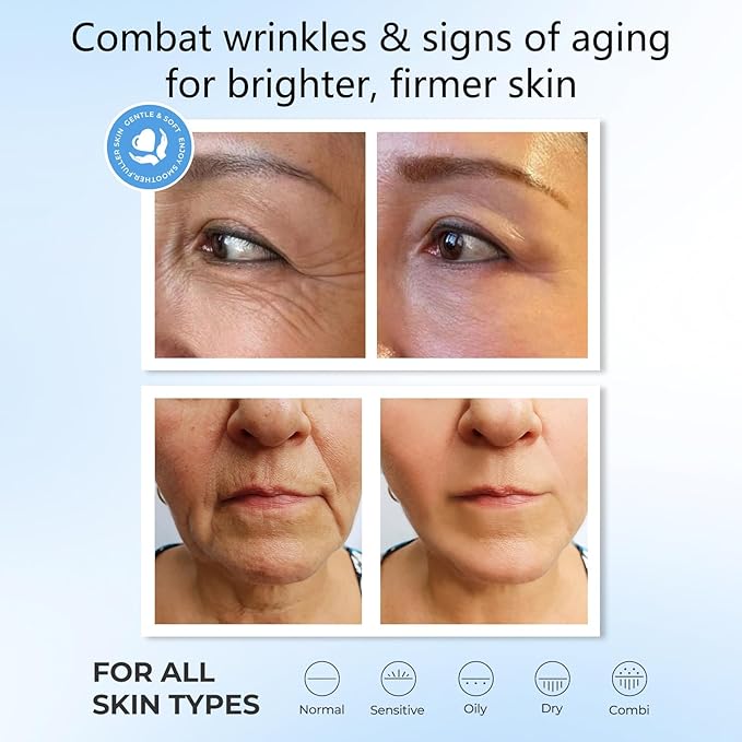 Retinol Cream for Wrinkles: Face Collagen Cream for Tightening Skin - Anti Aging Facial Moisturizer Day and Night for Women