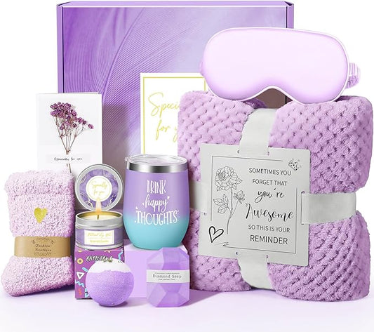 Happy Birthday Gifts for Women Mom Her Friend Sister Wife Grandma, Self Care Gifts Get Well Gifts Unique Relaxing Spa Gift Basket Set, Mothers Day Gifts for Mom Wife Grandma Daughter Friends Sister