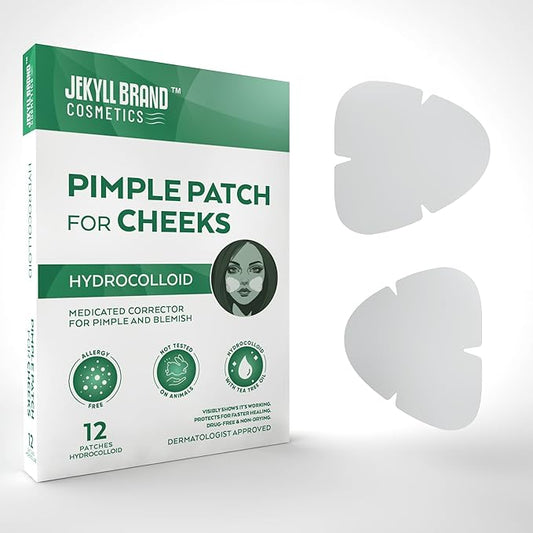 Pimple Patch for Cheeks (12 counts) COSMETICS™ | Medical Grade Hydrocolloid | Acne Patch for Covering Zits and Blemish | Cheeks Patches for Acne | **Dermatologist Approve**
