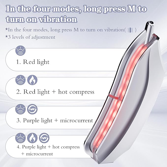 Electric Fascia Knife Scraper Gua Sha Tool, 4 Modes - Red Model + Purple + Blue + Heating + Micro + Vibration - 3-Level Adjustment - USB Charging, Muscle Relaxation Tool, Fascia Massager, Gift