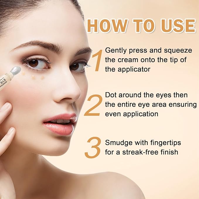 CAHIUYOA Mineral Sun Screen Eye Cream Under Eye Cream for Dark Circles and Fine Lines Travel Size Mineral Eye Cream - 01 Light