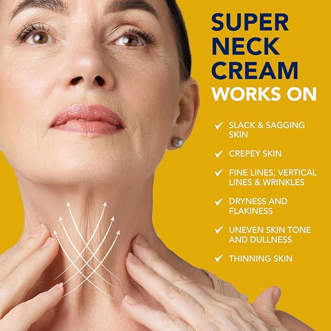 Korean Neck Cream for Firming & Tightening: Neck & Chest Anti-Aging Treatment for Crepey Sagging Skin & Wrinkles - Women & Men Turkey Neck Perfecting, 1.7 oz