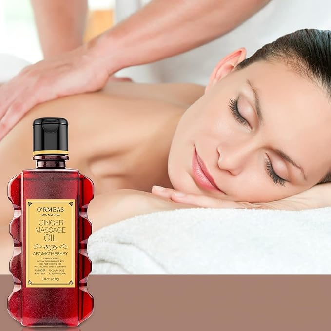 Ginger Massage Oil for Relaxing Muscles Massage Oil for Massage Body Oil for Skin Moisturizing for Men and Women 8.8 oz