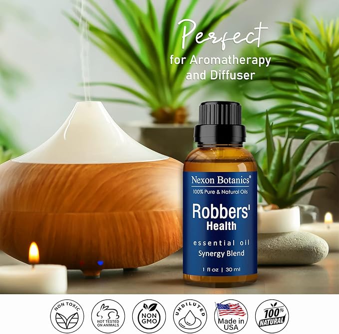 Robbers' Health Essential Oil Blend 30 ml - Immunity Boosting Thieves Oil - Natural Fighter Shield Against Germs - Nexon Botanics