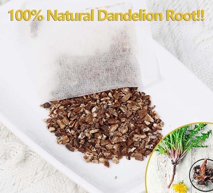 Premium Dandelion Root Tea,50 Tea Bags 4.4Oz/125g, for Liver & Kidney Health, Roasted Detox Herbal Tea. Support Digestion & Boost Immune System, Caffeine Free.