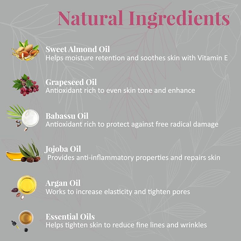 J&L Naturals | Face & Body Oil for Oily, Sensitive, Dry, Combination, Mature, & Dull Skin Types | With Jojoba Oil, Grapeseed Oil, Sunflower Oil, & More (1 Fl Oz (Pack of 1), Timeless (mature))