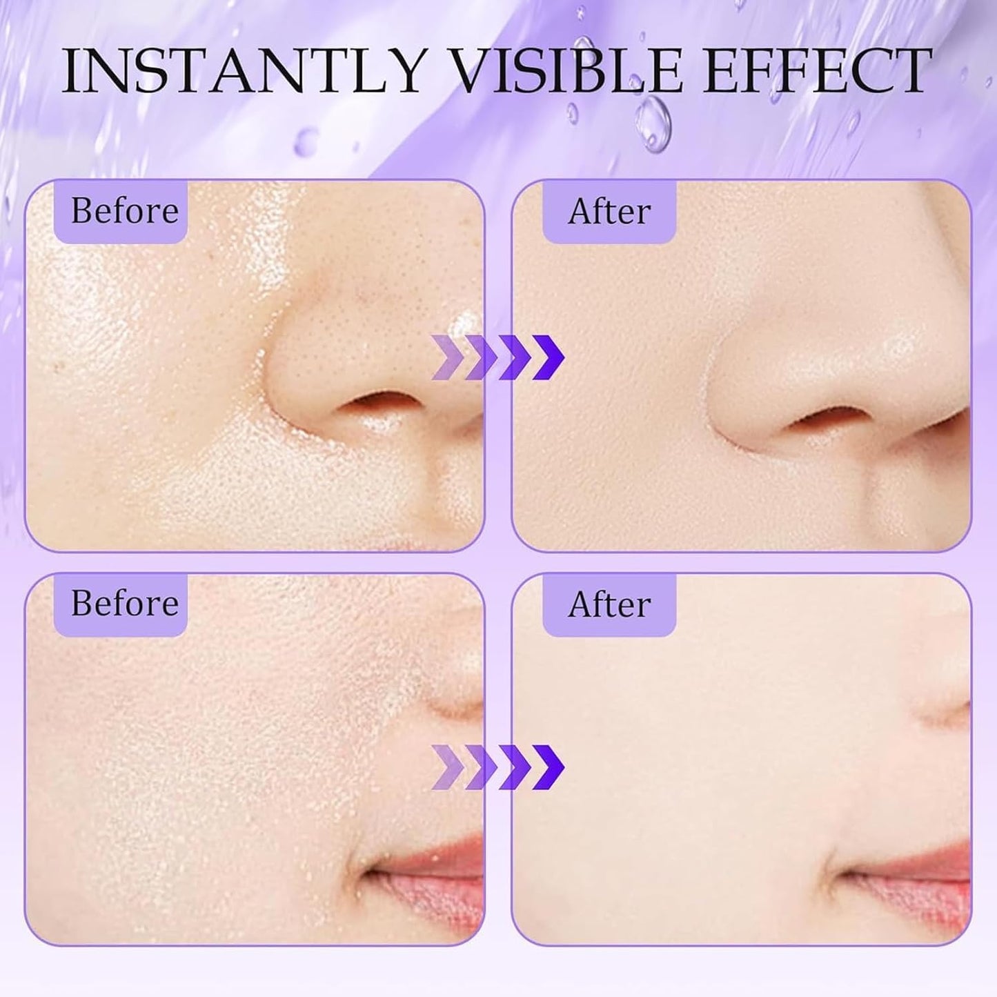 Chillab Lavender Matte Powder Oil Control Face Makeup Setting Powder, Chillab Polvo Compacto with Mini Powder Puff, for Silky Blurring Oil Control Long-Lasting Makeup