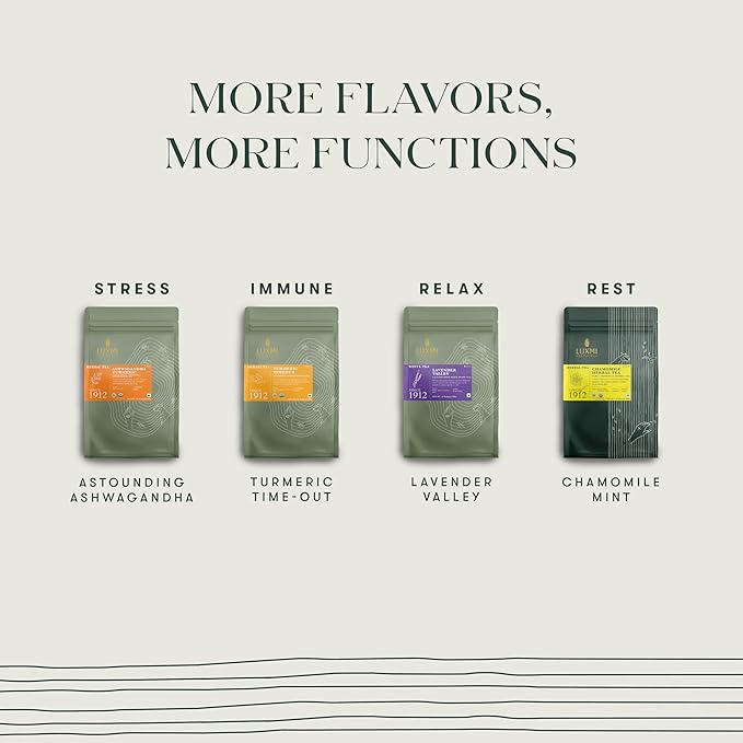 Luxmi Estates - Holy Basil - Organic Tulsi Tea - 50 Tea Bags | With Tulsi and Ginger | Provides Immune Support, Stress Relief and Uplifts Mood