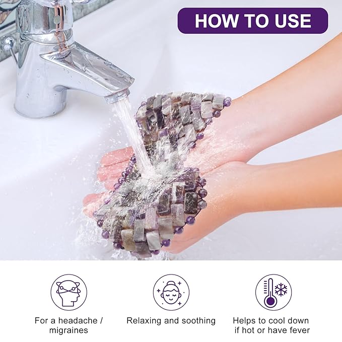 gemshan Amethyst Eye Mask & Rose Quartz Eye Mask