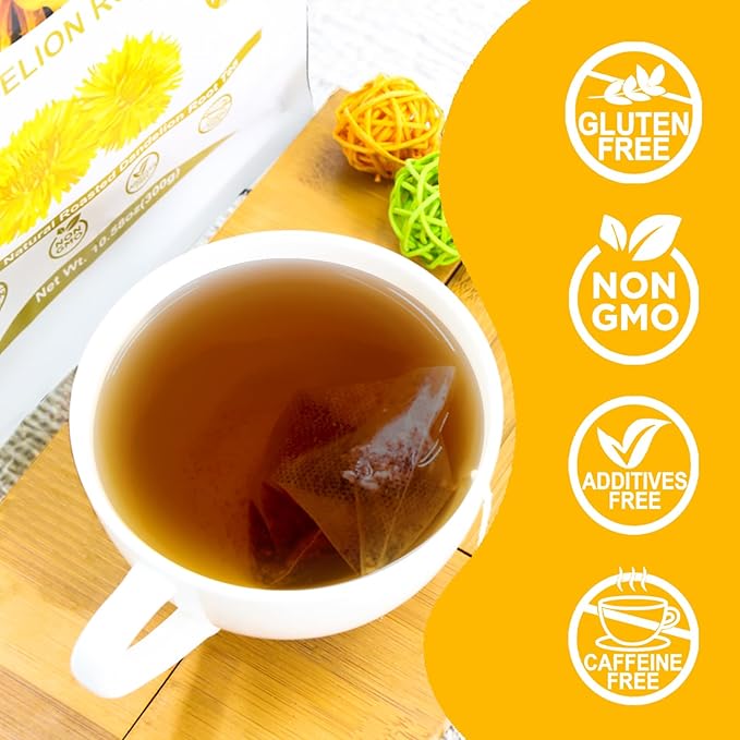 TEARELAE - Dandelion Root Tea - 2.5g x 120 Count - Premium Roasted Dandelion Tea Bags with Pleasant Nutty Aroma - Caffeine Free - Support Healthy Digestion