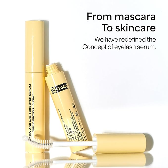 ENTROPY MAKEUP Brow & Lash Enhance Boost Serum - Eyelash Growth Serum for Fuller Lashes & Brows, Biotin & Madecassoside Nourishment, Visible Results in 14 Days, Vegan & Cruelty-Free, #Clear, 0.63 Oz